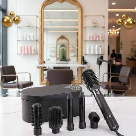 مجموعة تصفيف الشعر ENZO 4 قطع – أسود | Black Hair Styling Set